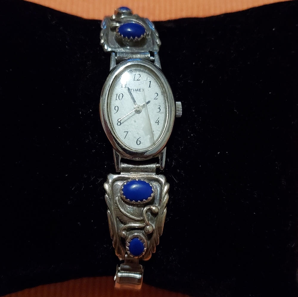 Ladies Navajo Sterling Silver Watch marked RB